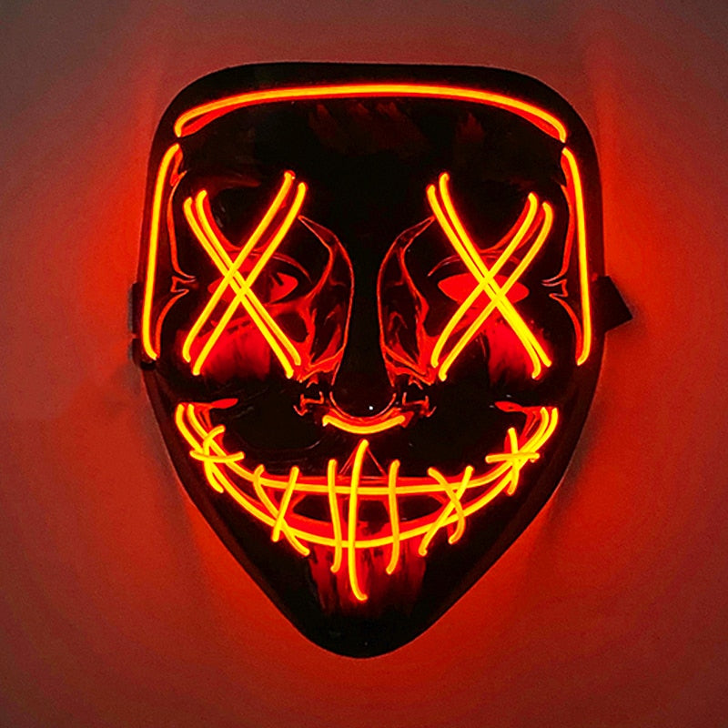 Máscara LED Luz Néon Halloween