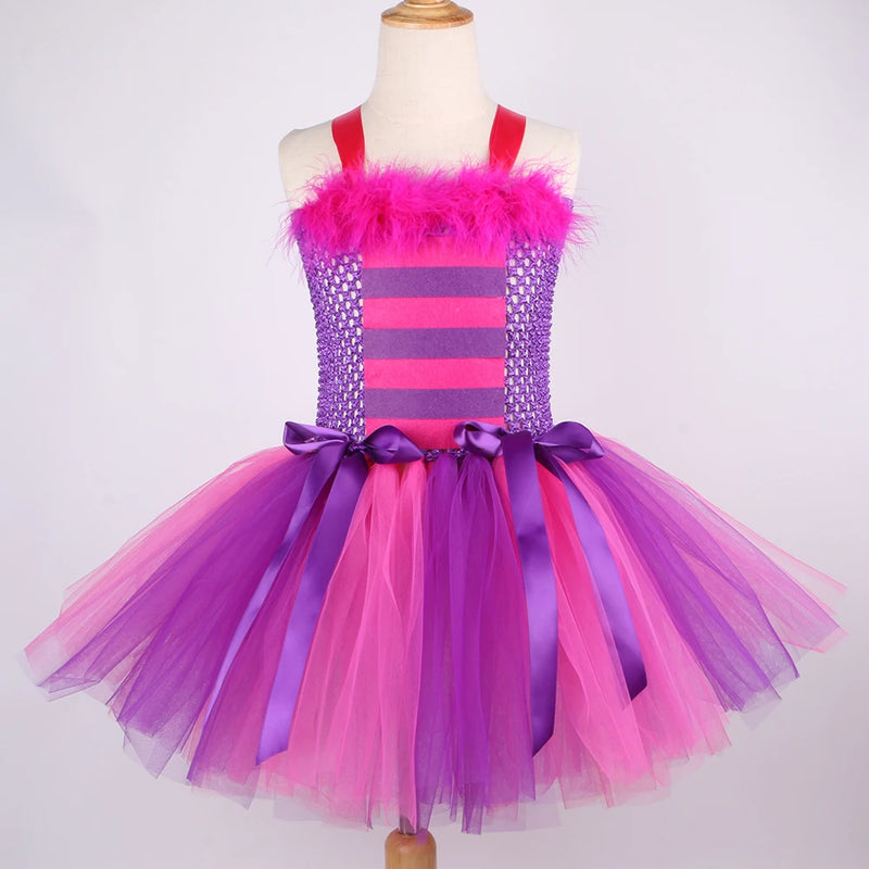 Fantasia- Vestido Tutu Gato Cheshire