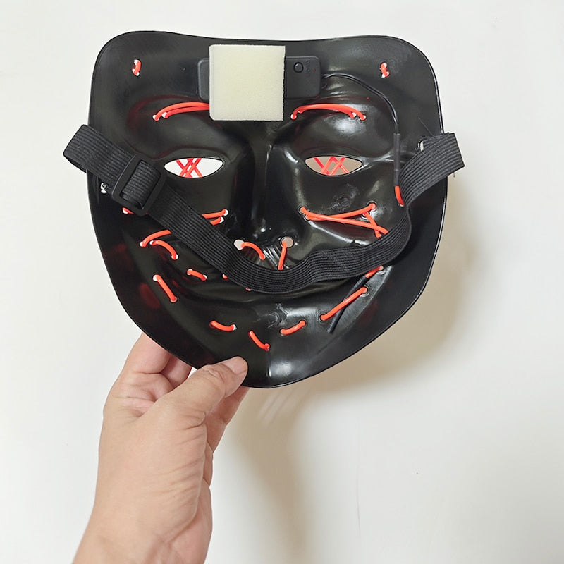 Máscara LED Luz Néon Halloween