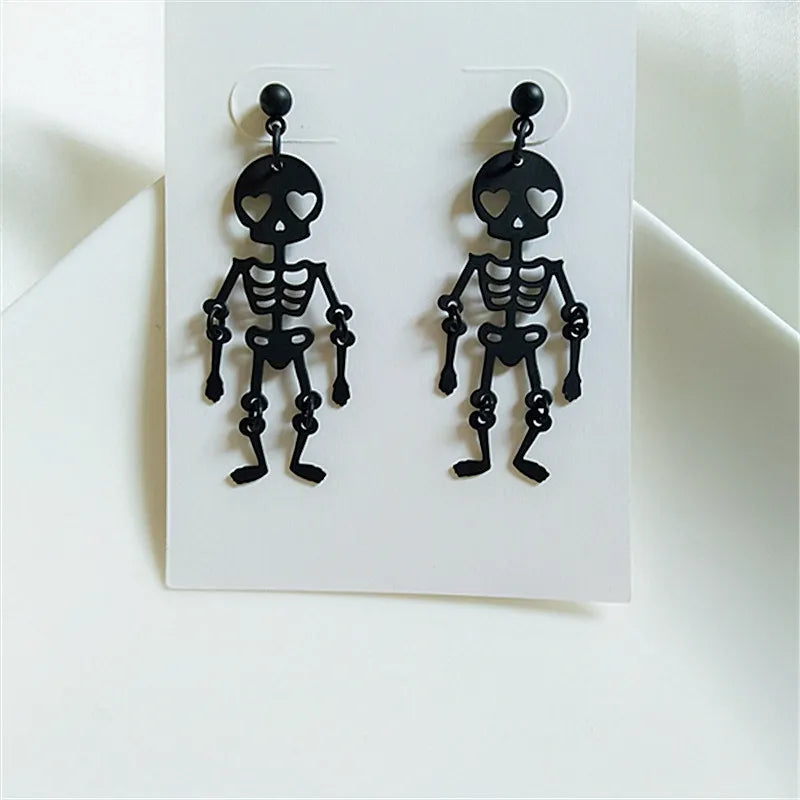 Brincos Vintage de Esqueleto de Halloween