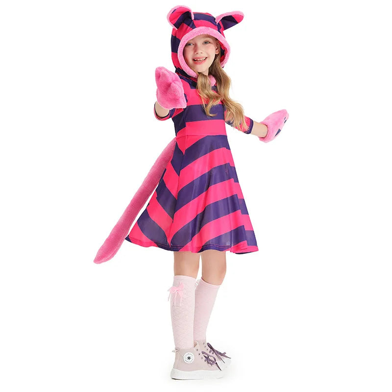 Fantasia Infantil de Gato Cheshire Roxo