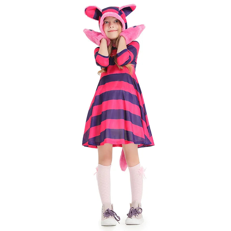 Fantasia Infantil de Gato Cheshire Roxo