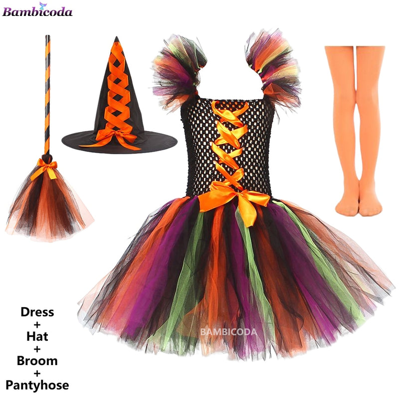 Traje de Bruxa Infantil para Halloween