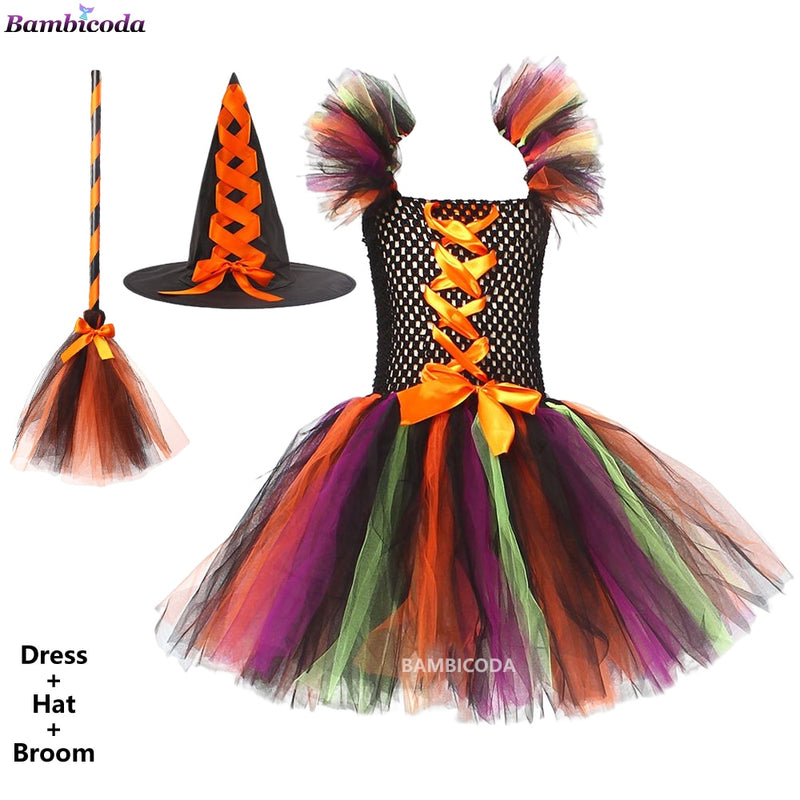 Traje de Bruxa Infantil para Halloween