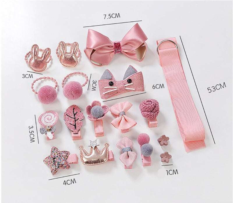 Conjunto de acessórios para cabelo de bebê Princesa 18 Pcs