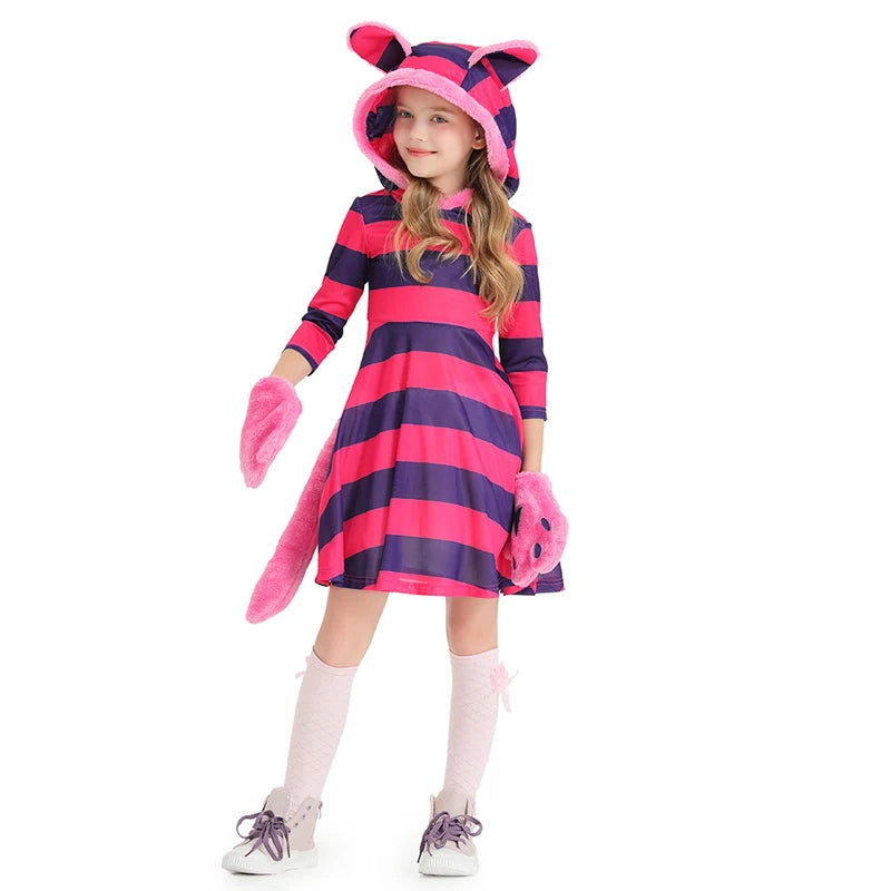 Fantasia Infantil de Gato Cheshire Roxo