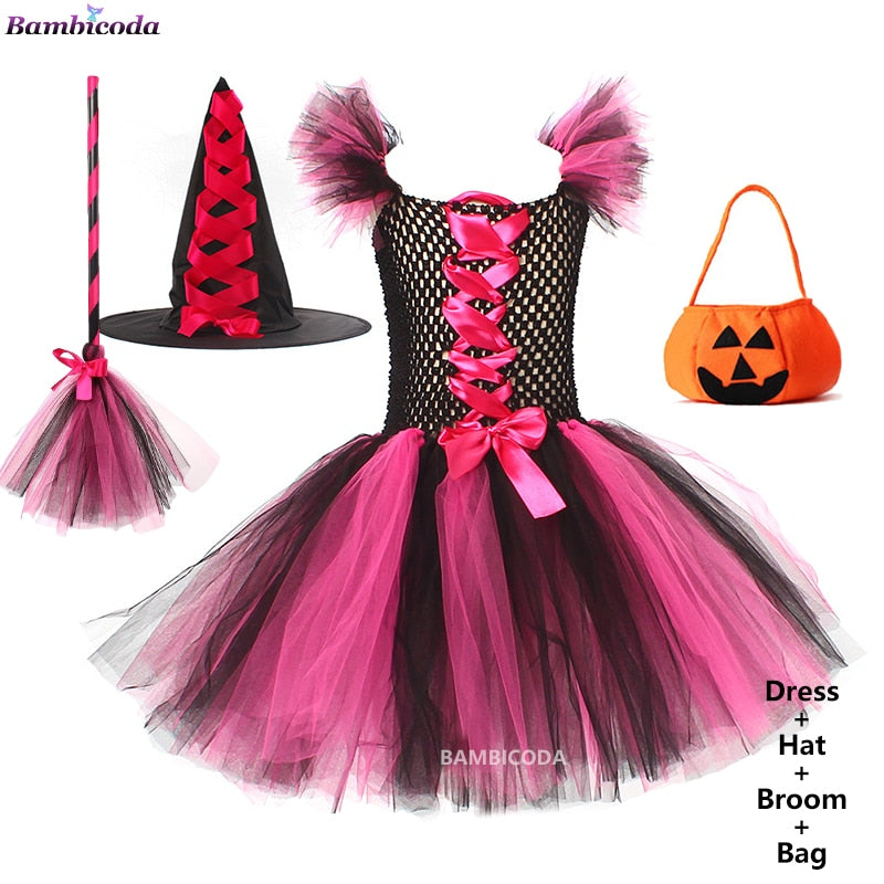 Traje de Bruxa Infantil para Halloween