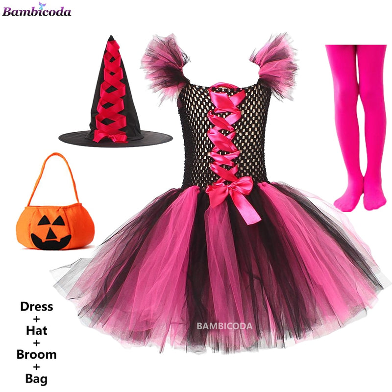 Traje de Bruxa Infantil para Halloween