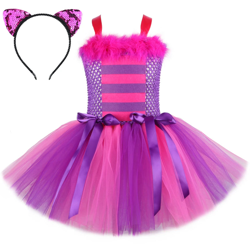 Fantasia- Vestido Tutu Gato Cheshire