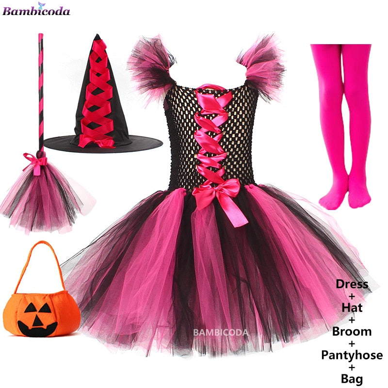 Traje de Bruxa Infantil para Halloween