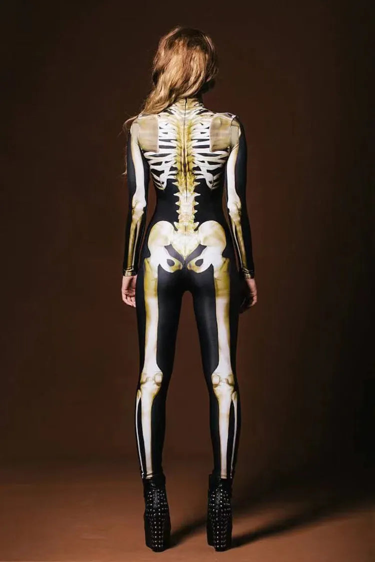 Cosplay Traje Zentai Esqueleto Impressão 3D