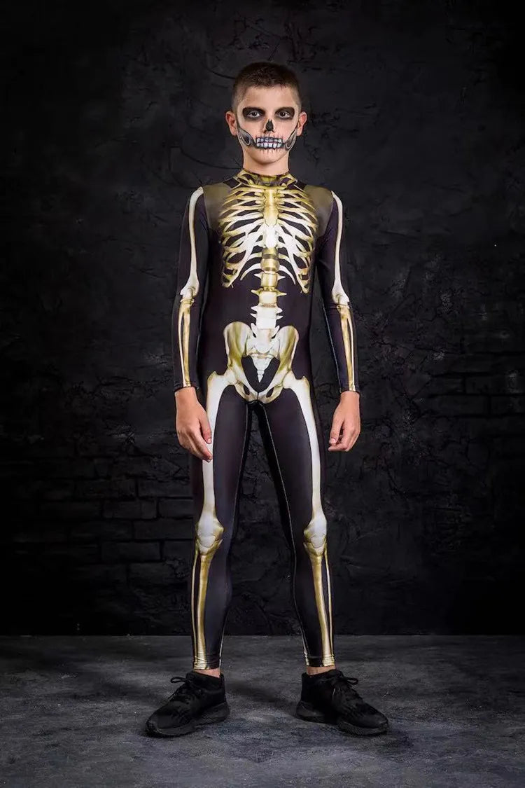 Cosplay Traje Zentai Esqueleto Impressão 3D