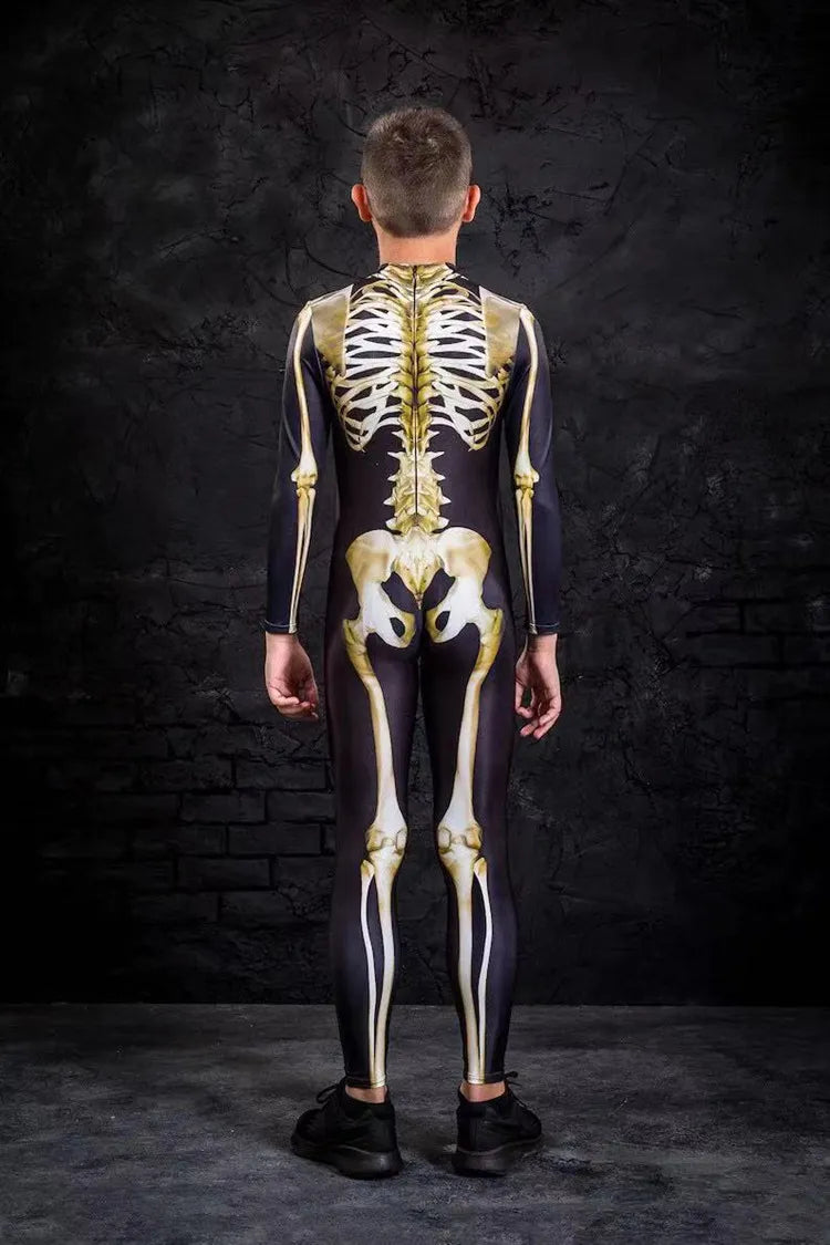 Cosplay Traje Zentai Esqueleto Impressão 3D