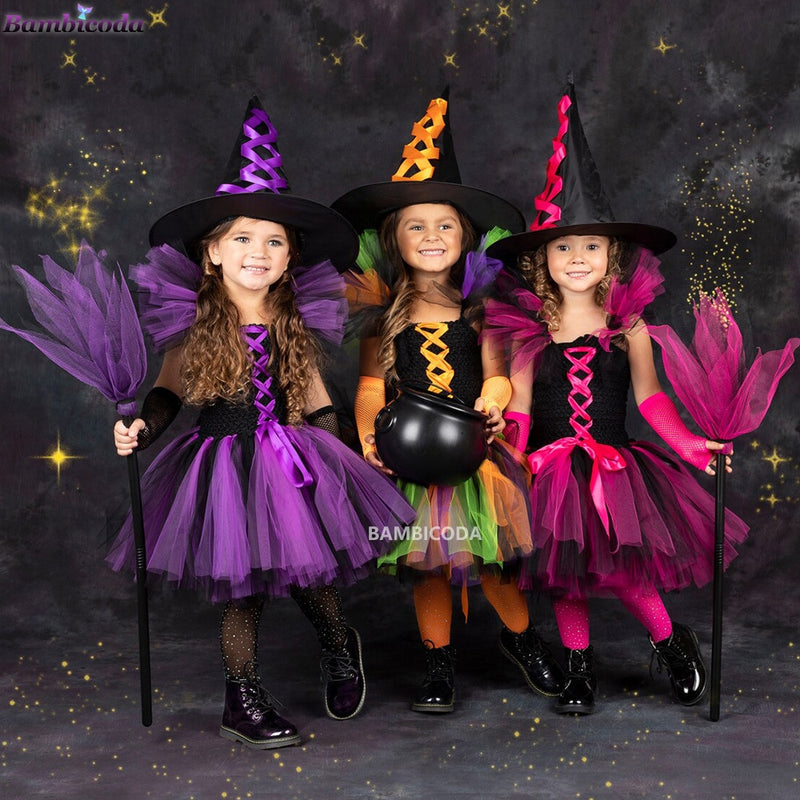Traje de Bruxa Infantil para Halloween